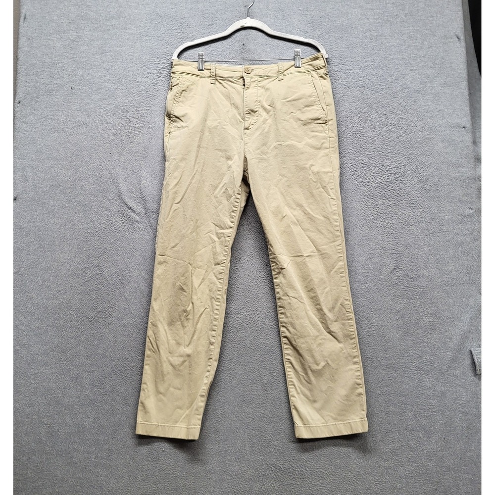 Hollister Men Pants 32X30 Khaki Embroidery Chino Twill Slim Straight